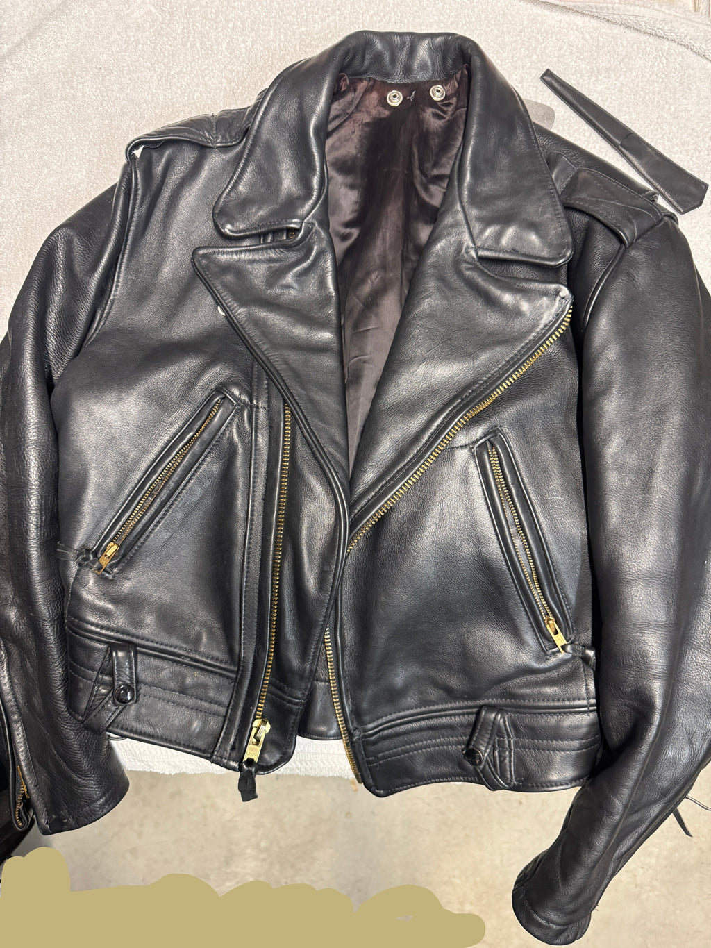 RARE Al's "Leather Man" Leather Motorcycle Jacket 44 US
