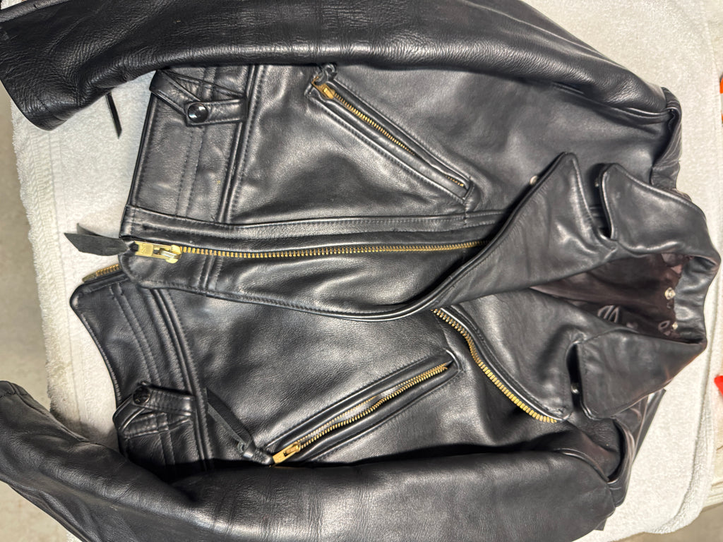RARE Al's "Leather Man" Leather Motorcycle Jacket 44 US