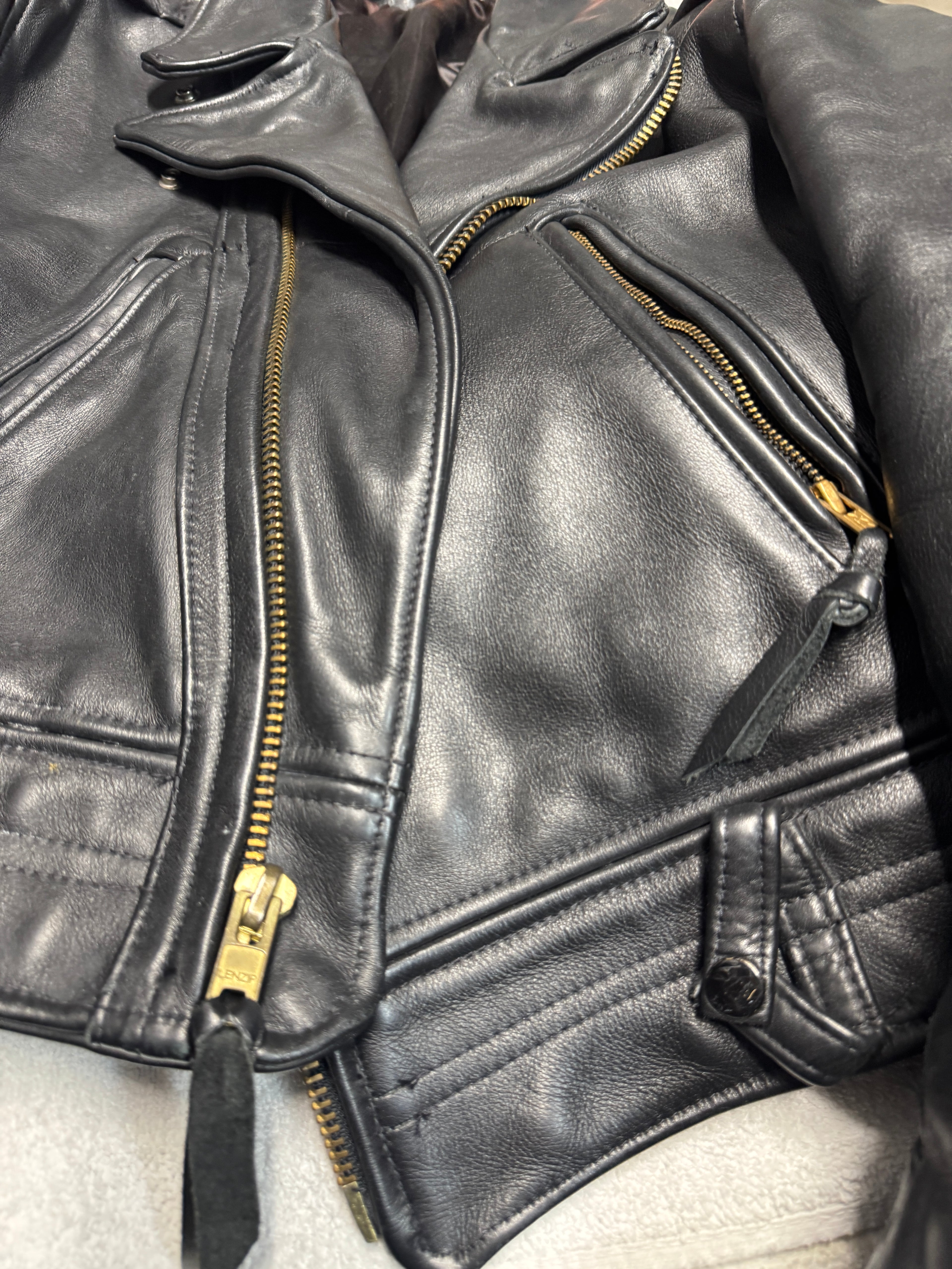 RARE Al's "Leather Man" Leather Motorcycle Jacket 44 US