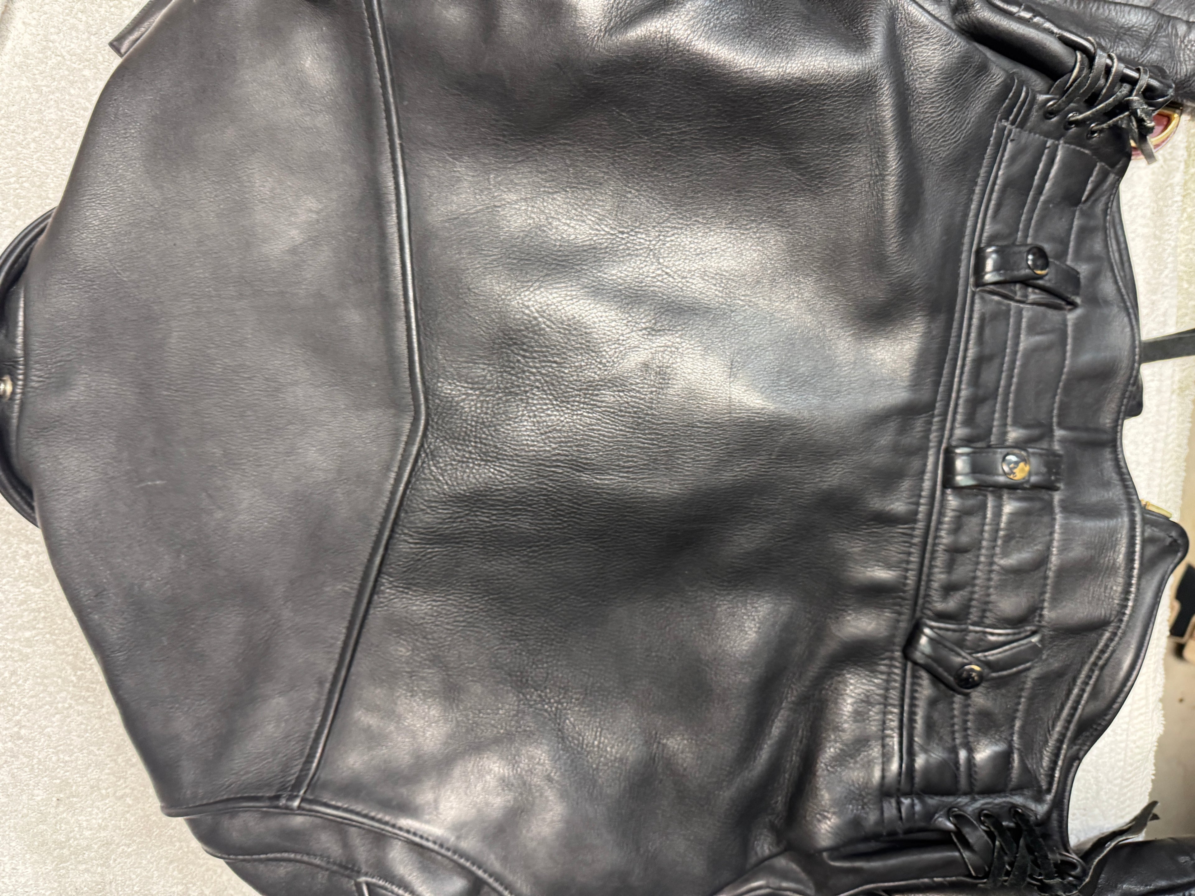 RARE Al's "Leather Man" Leather Motorcycle Jacket 44 US