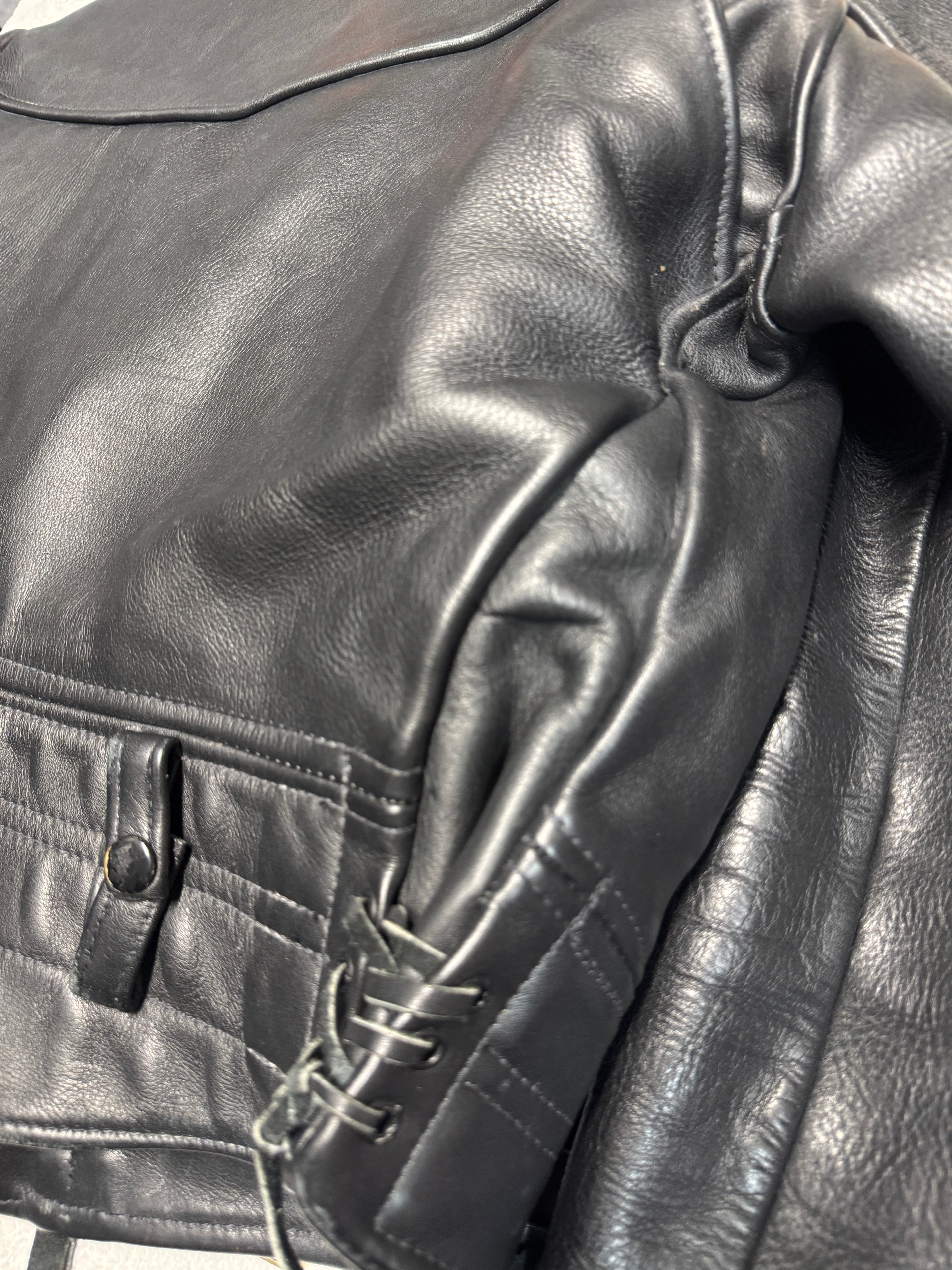 RARE Al's "Leather Man" Leather Motorcycle Jacket 44 US