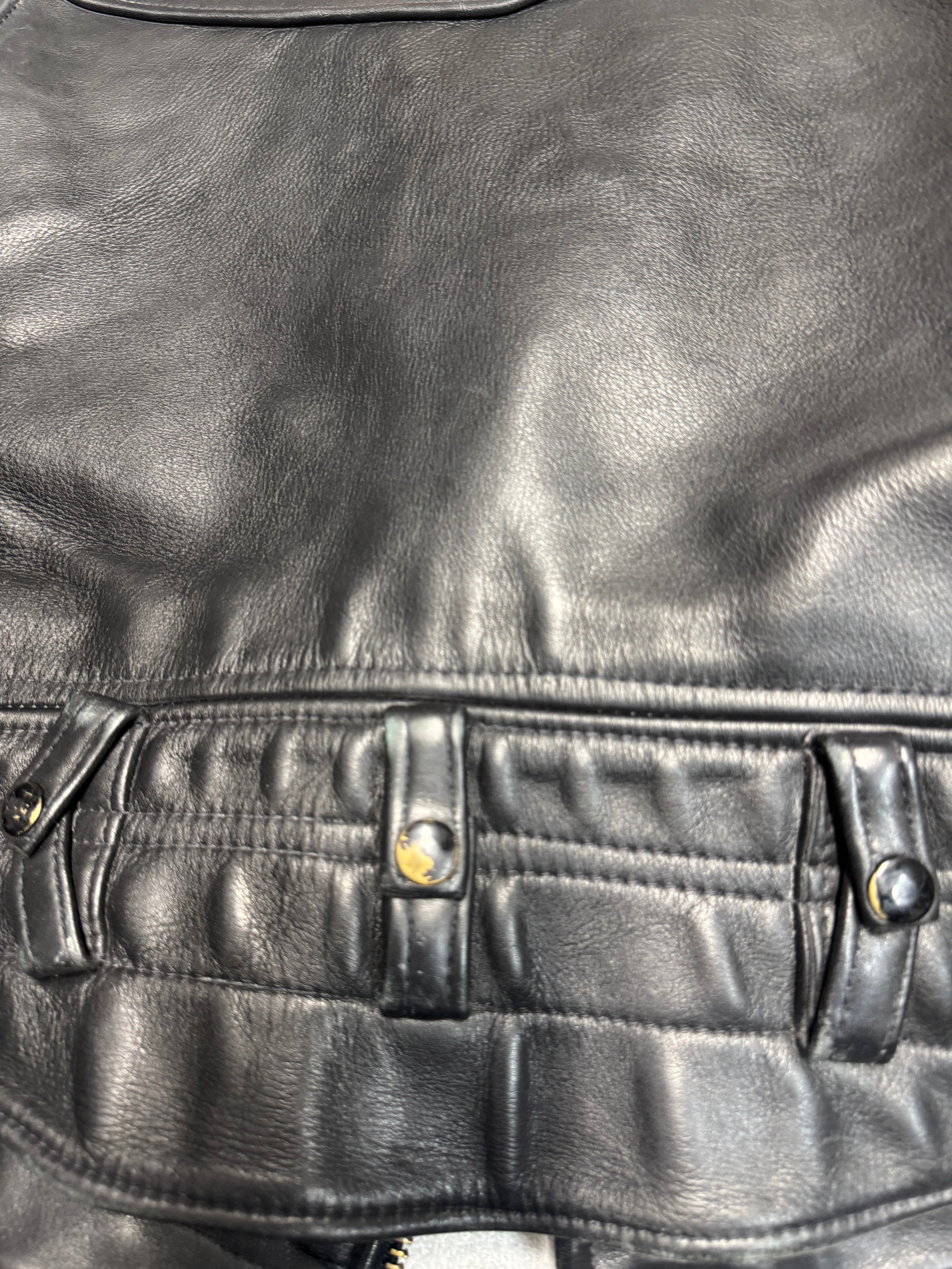 RARE Al's "Leather Man" Leather Motorcycle Jacket 44 US